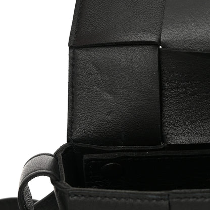 Bottega Veneta Lambskin Maxi Intrecciato Extra Mini Cassette Crossbody Bag Black 12 of 12