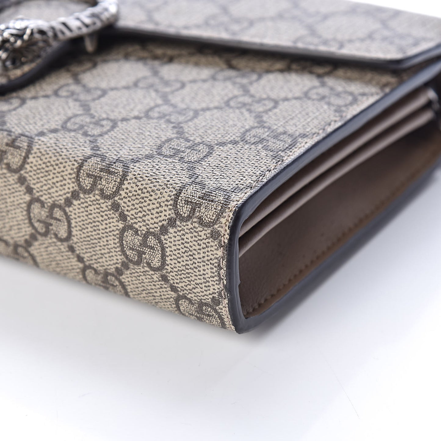 GG Supreme Monogram Mini Dionysus Chain Wallet Beige Taupe