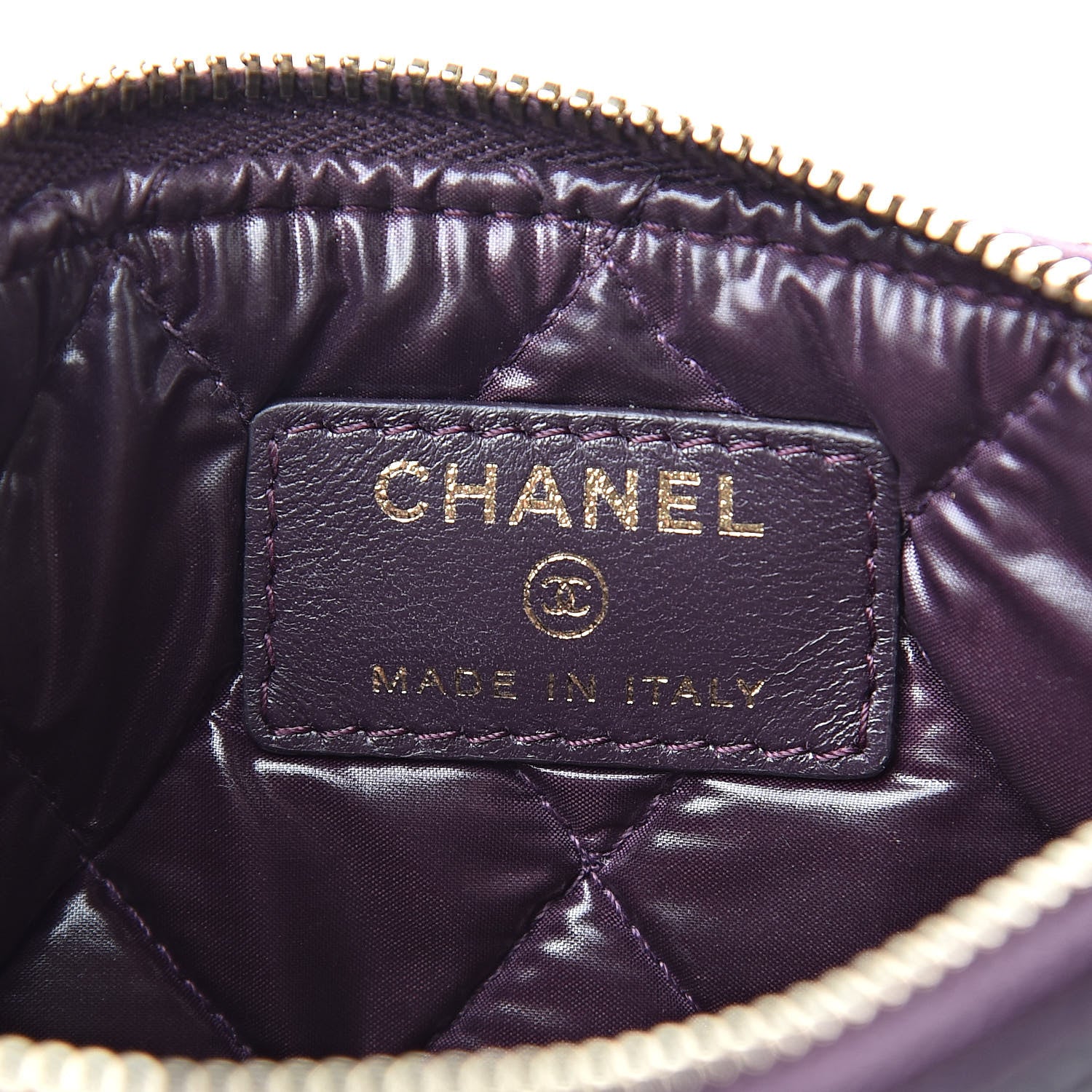 Chanel Lambskin Quilted Small Cosmetic Case Dark Purple 6 of 8