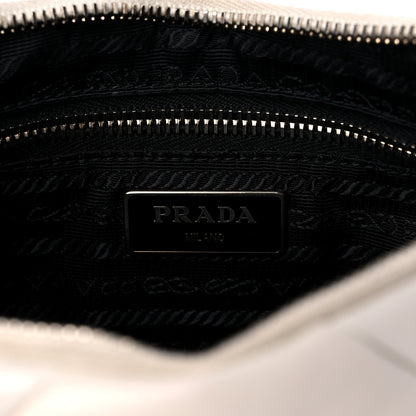 Prada Nappa Re-Nylon Triangle Quilted Patchwork System Shoulder Bag White 6 of 10