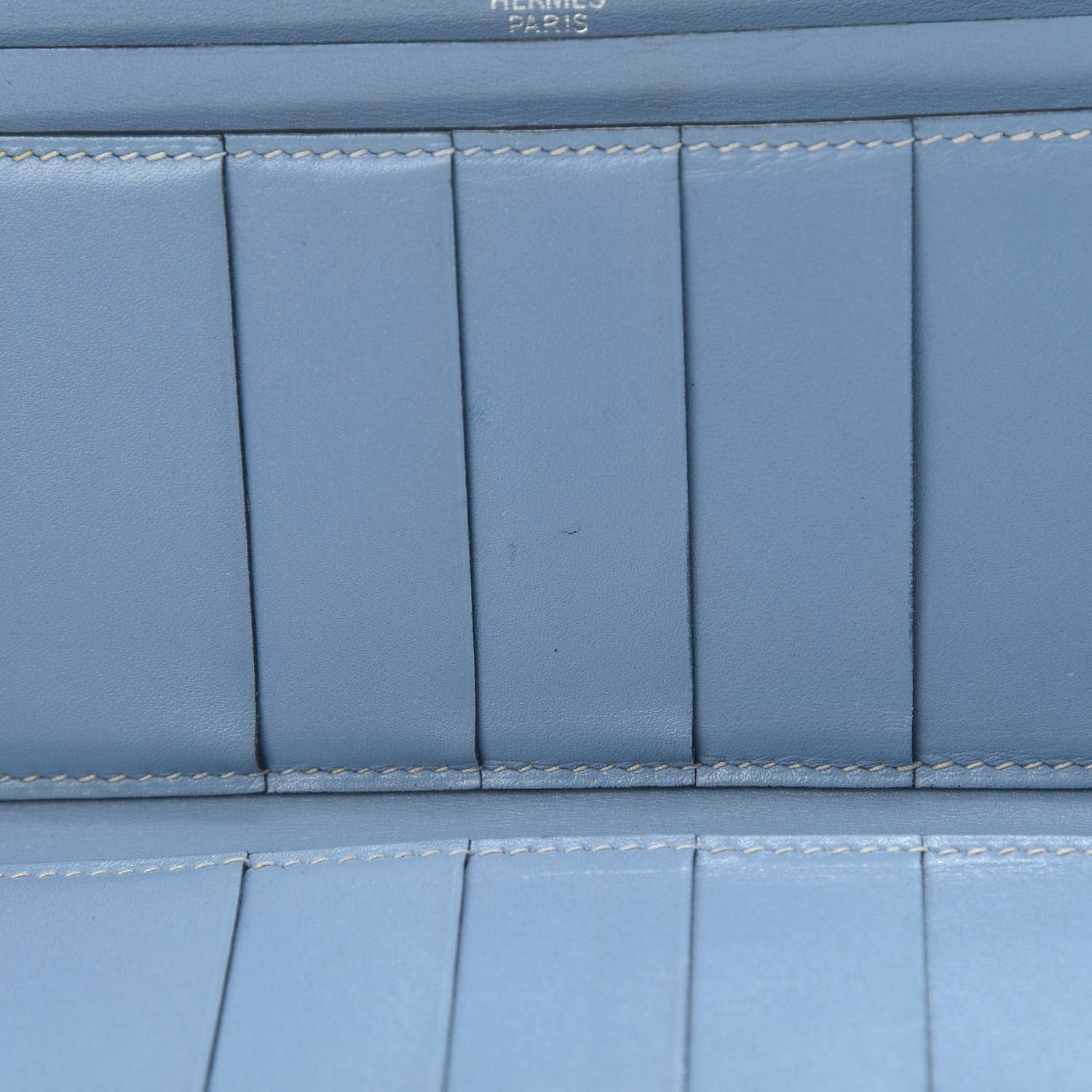 Hermes Box Bearn Gusset Wallet Blue Jean 10 of 16