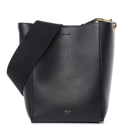 Celine Soft Grained Calfskin Small Sangle Bucket Bag Black 1 of 9