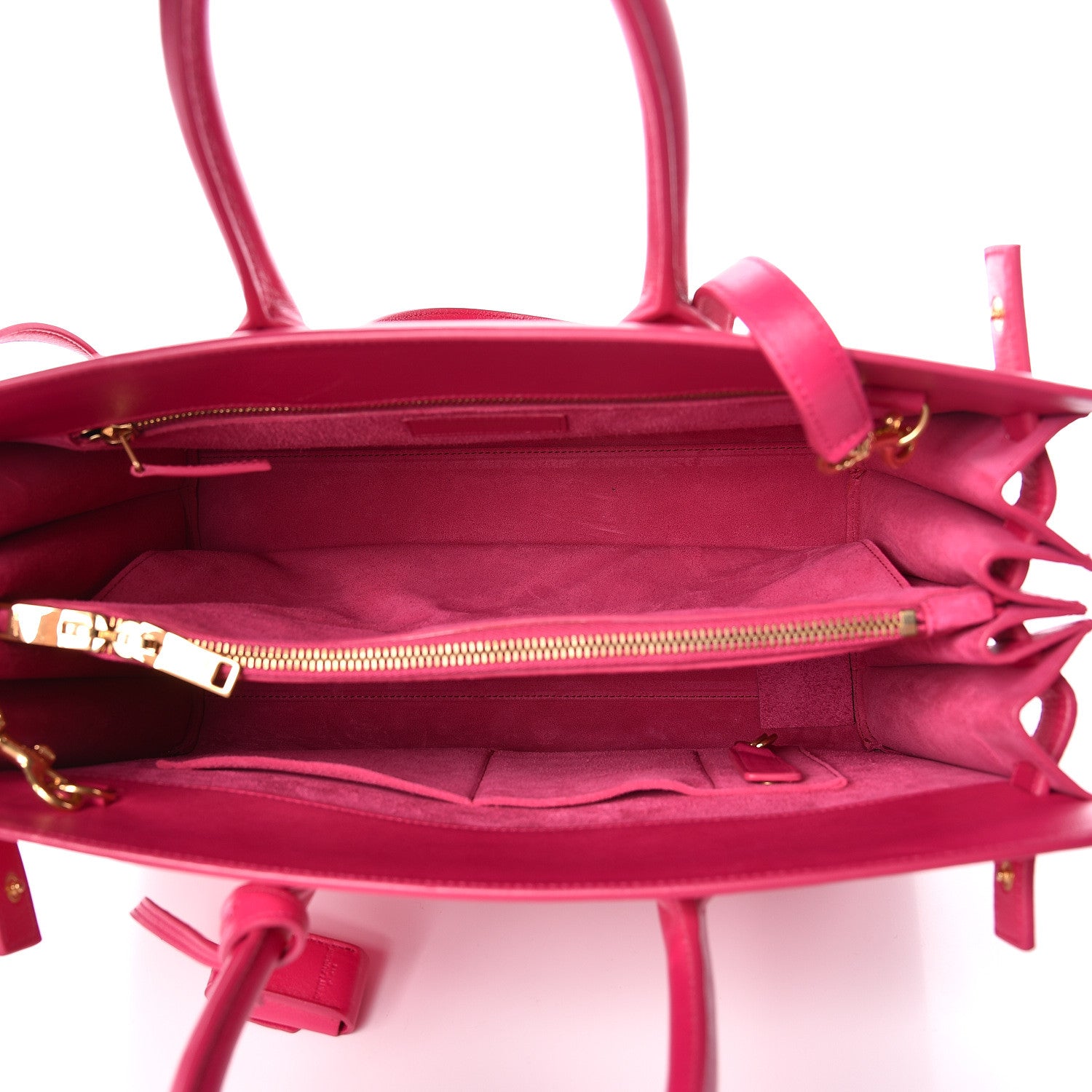 Saint Laurent Calfskin Small Sac De Jour Lipstick Fuchsia 5 of 10