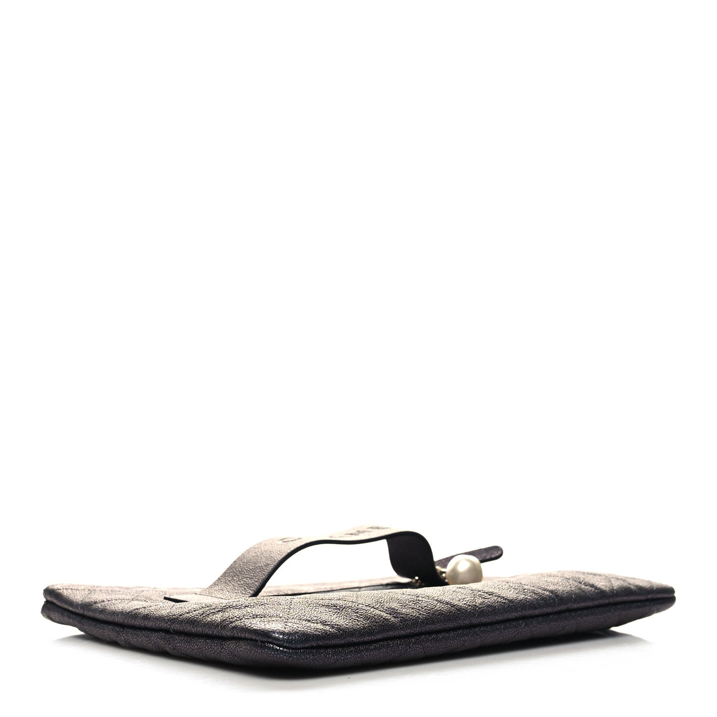 Iridescent Caviar Medium Night by the C Pouch Clutch Black