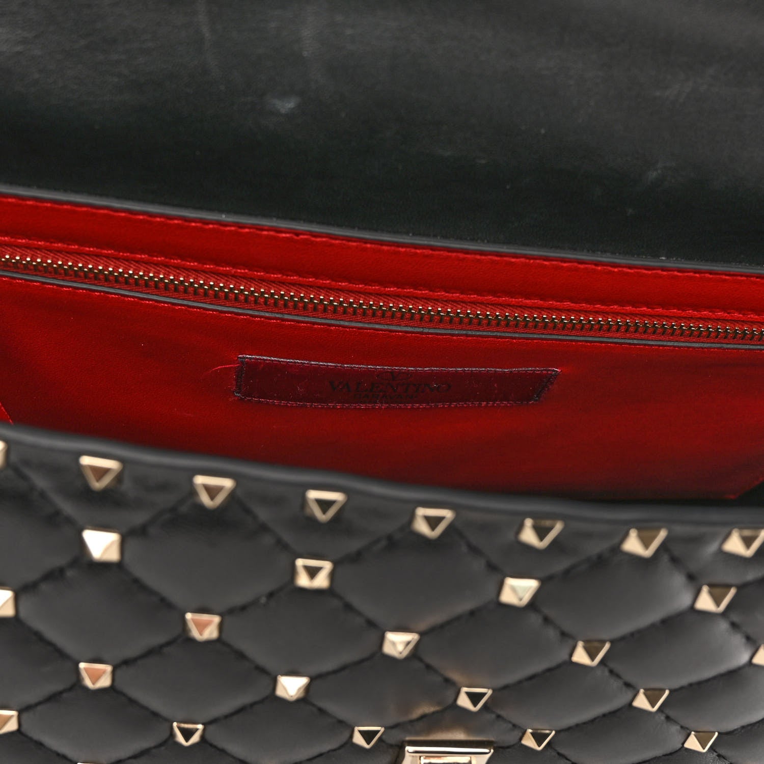 Valentino Garavani Lambskin Large Rockstud Spike Shoulder Bag Black 6 of 10