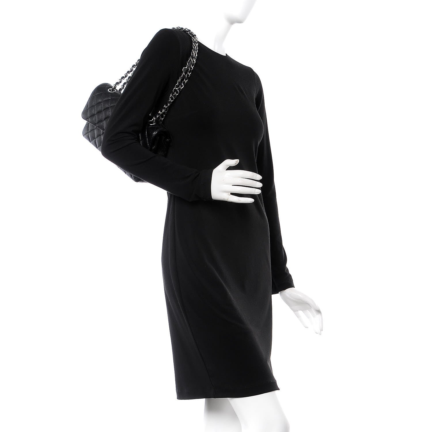 Chanel Caviar Quilted Medium Double Flap Black 2 of 8