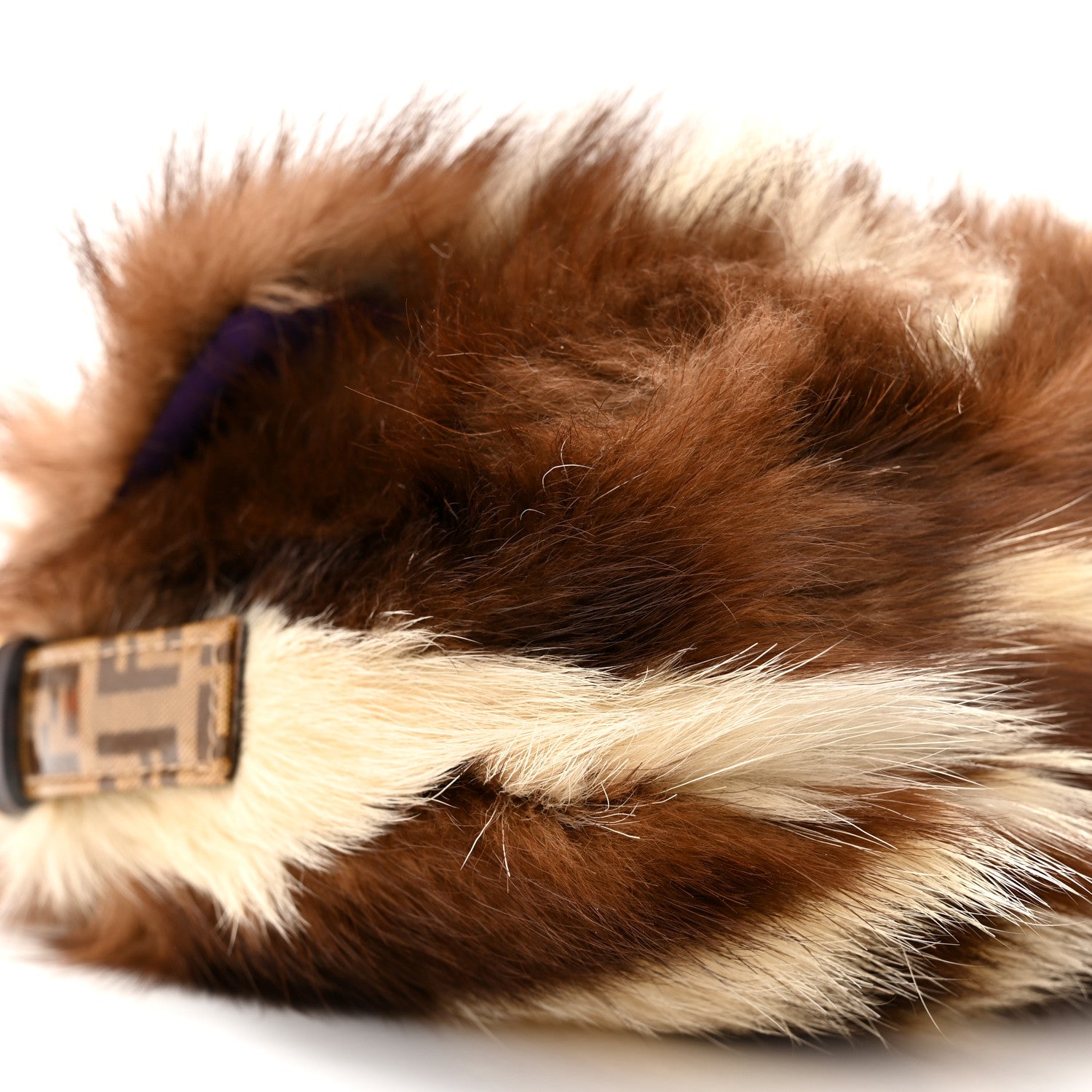 Fendi Vinyl Zucchino Skunk Fur Baguette Tobacco Multicolor 8 of 10