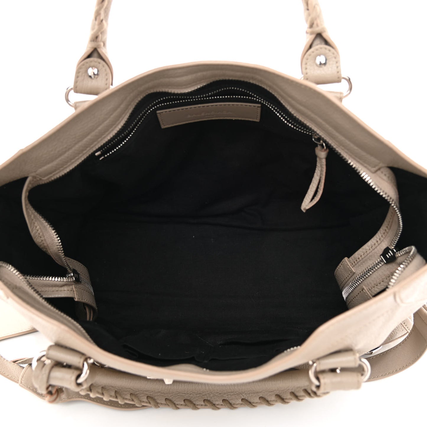 Chevre Silver Metallic Edge Hardware City Beige Dune Argille