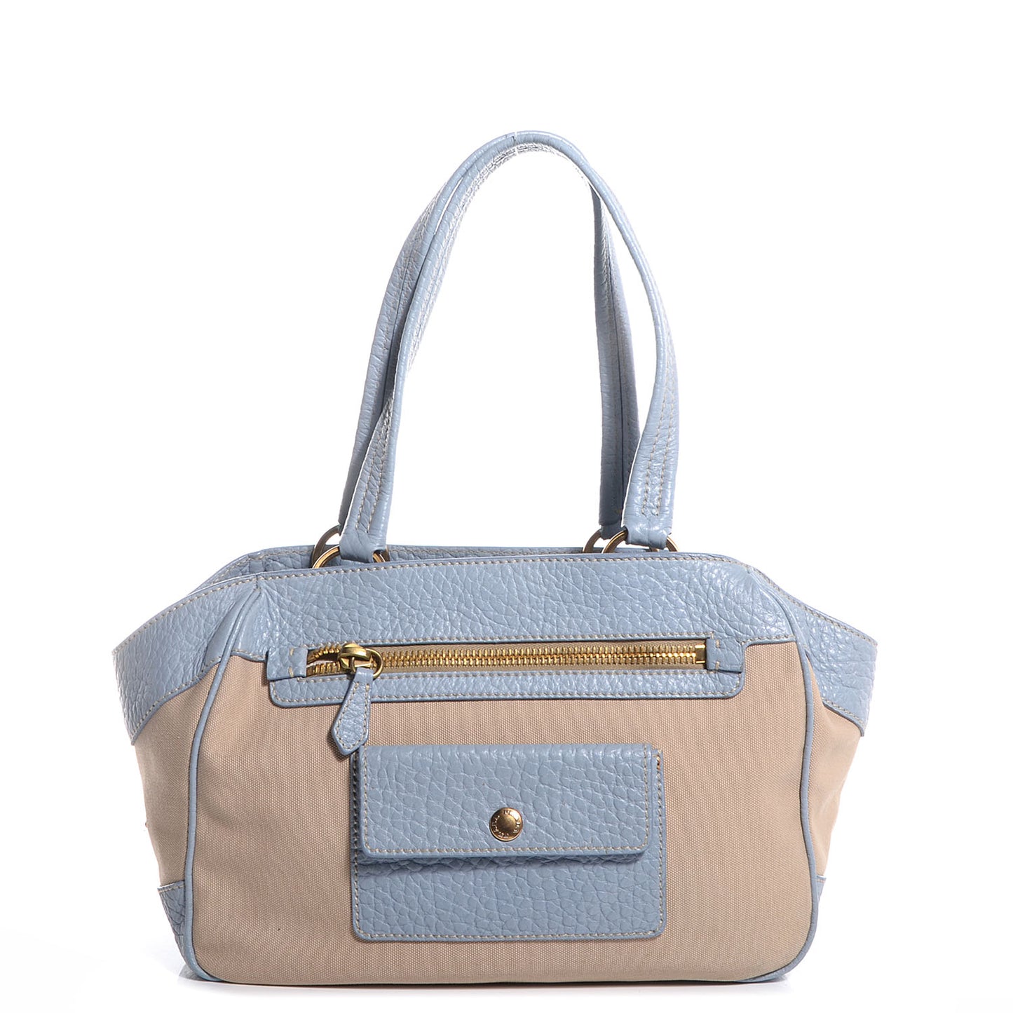 Canapa Canvas Leather Small Tote Blue Beige