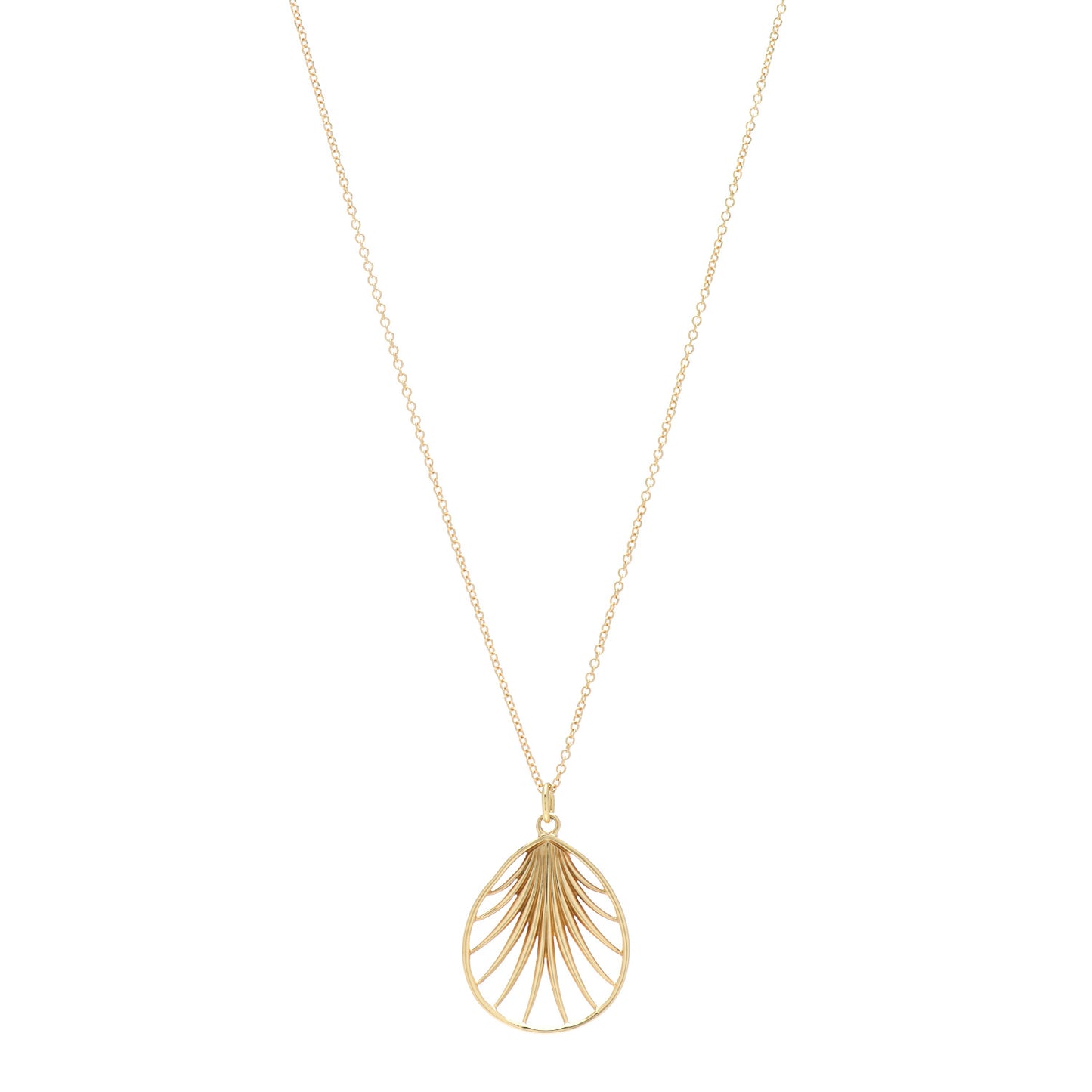 18K Yellow Gold Small Paloma Picasso Villa Paloma Palm Pendant Necklace
