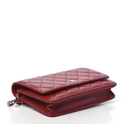 Chanel Caviar Quilted Wallet on Chain WOC Red 3 of 9