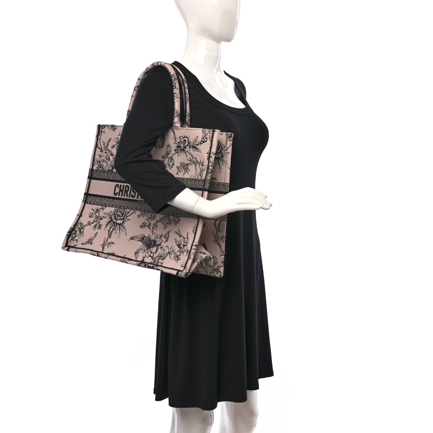 Christian Dior Canvas Jardin Botanique Embroidered Large Book Tote 2 of 9