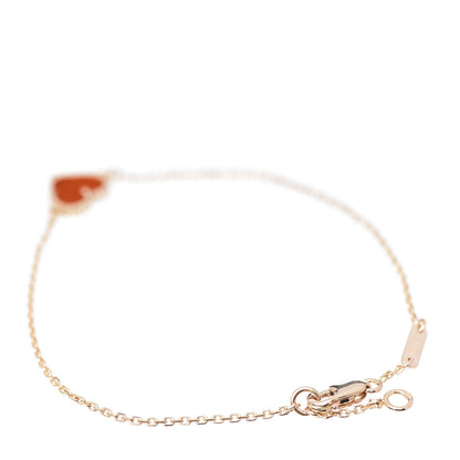 Van Cleef & Arpels 18K Rose Gold Carnelian Sweet Alhambra Heart Bracelet 5 of 5