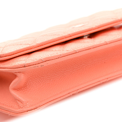 Chanel Caviar Quilted Wallet on Chain WOC Coral 11 of 12