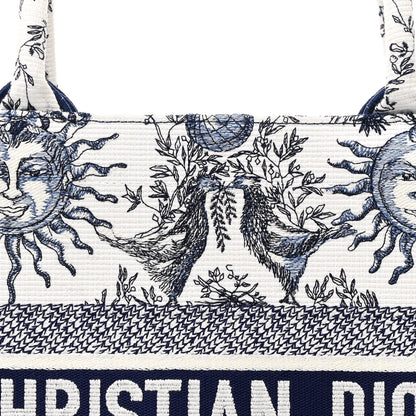 Christian Dior Canvas Embroidered Medium Toile De Jouy Soleil Book Tote Blue 8 of 11
