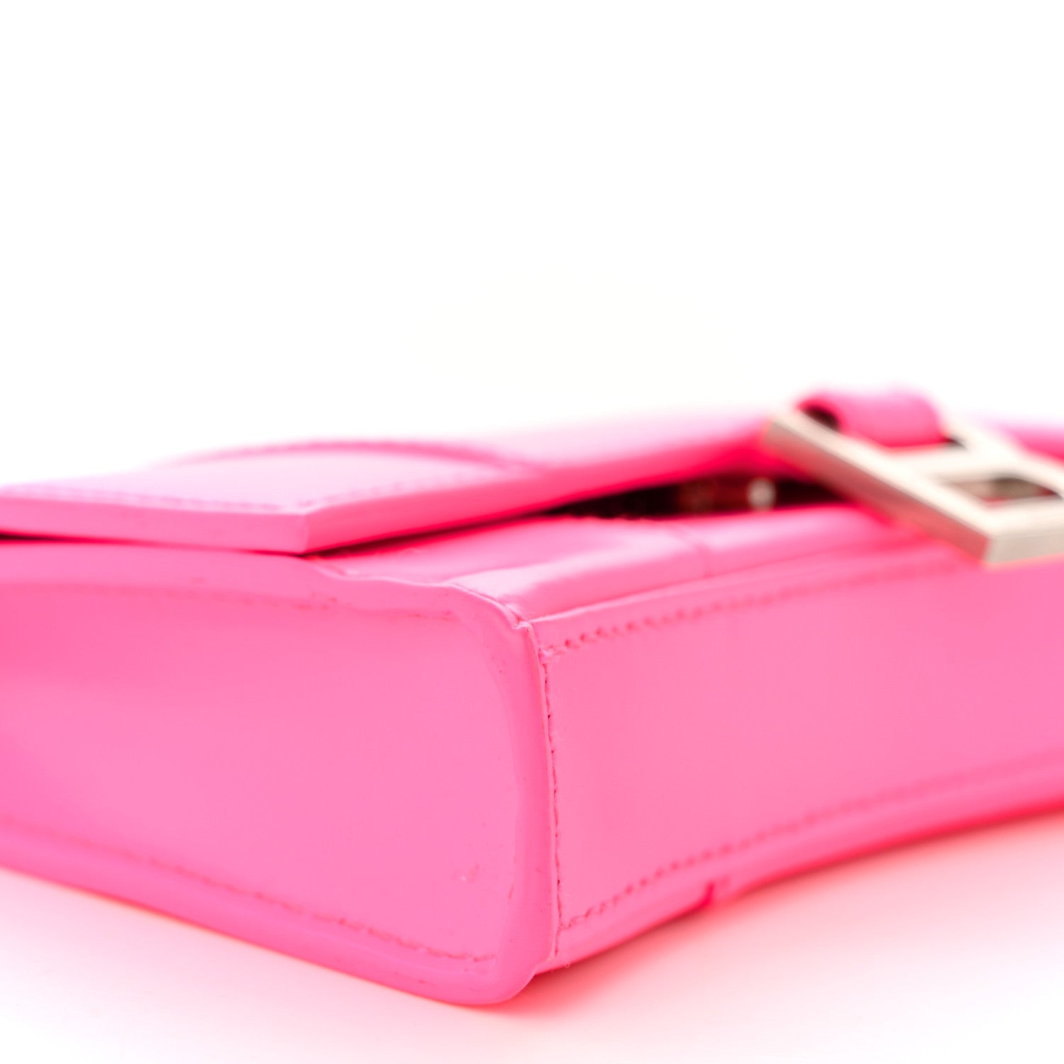 Balenciaga Shiny Box Calfskin XS Hourglass Wallet On Chain Fluo Pink 8 of 9
