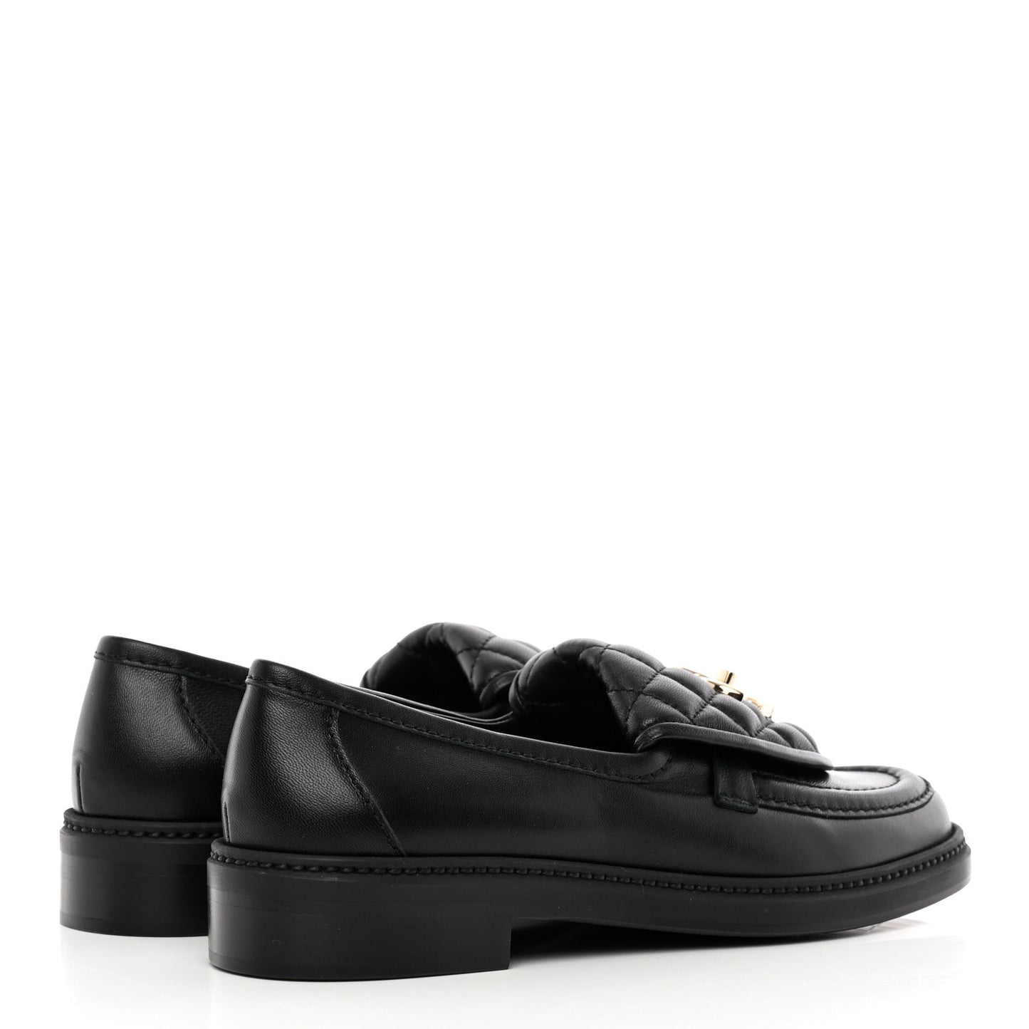 Lambskin Quilted CC Turnlock Loafers 38.5 Black