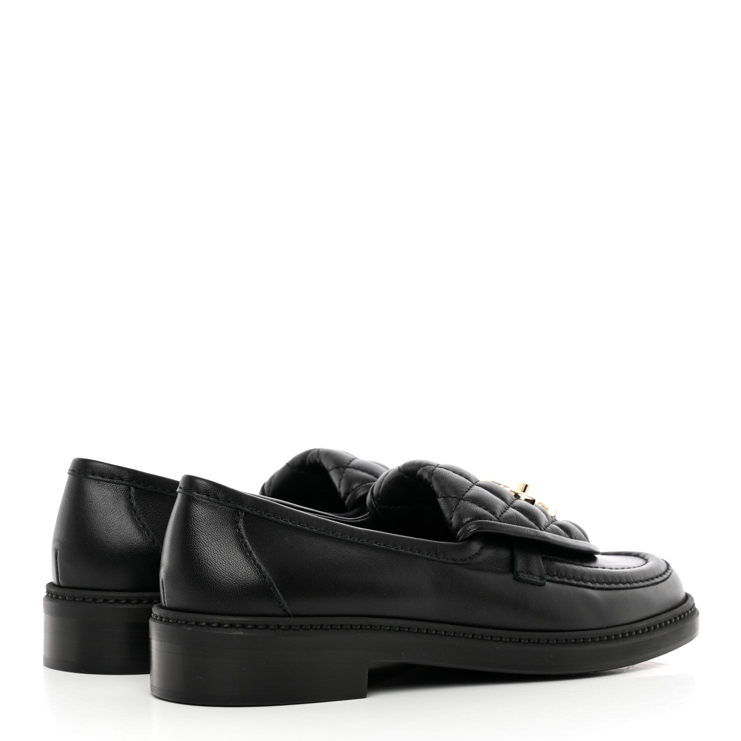Chanel Lambskin Quilted CC Turnlock Loafers 38.5 Black 4 of 15