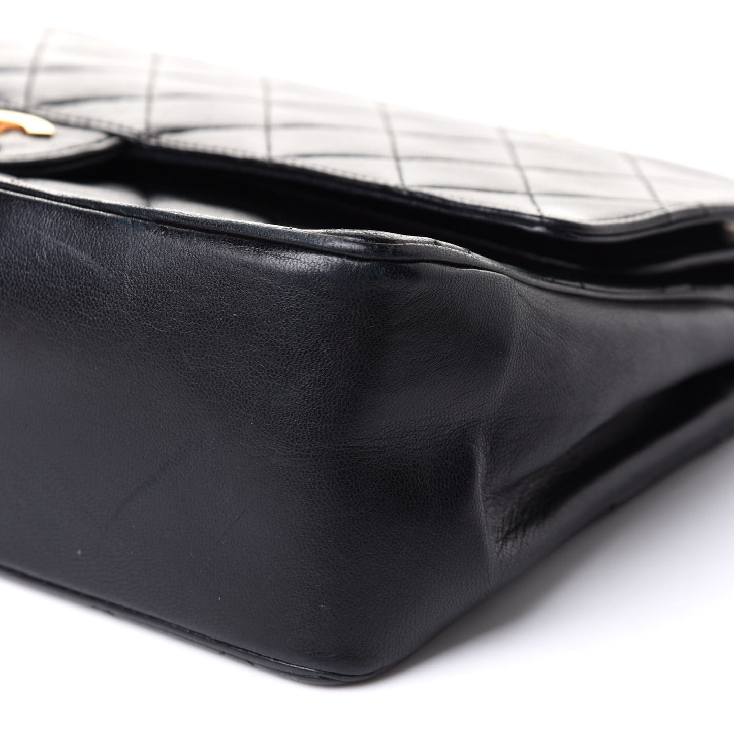 Lambskin Quilted Medium Double Flap Bijoux Chain Black