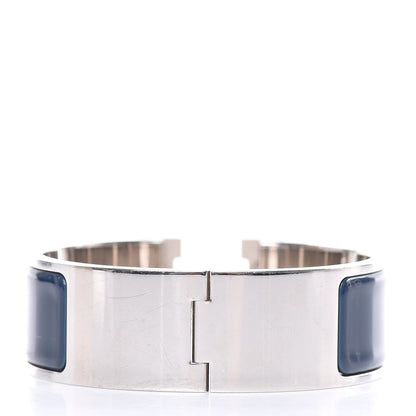 Hermes Enamel Wide Clic Clac H Bracelet PM Bleu Indigo 3 of 5
