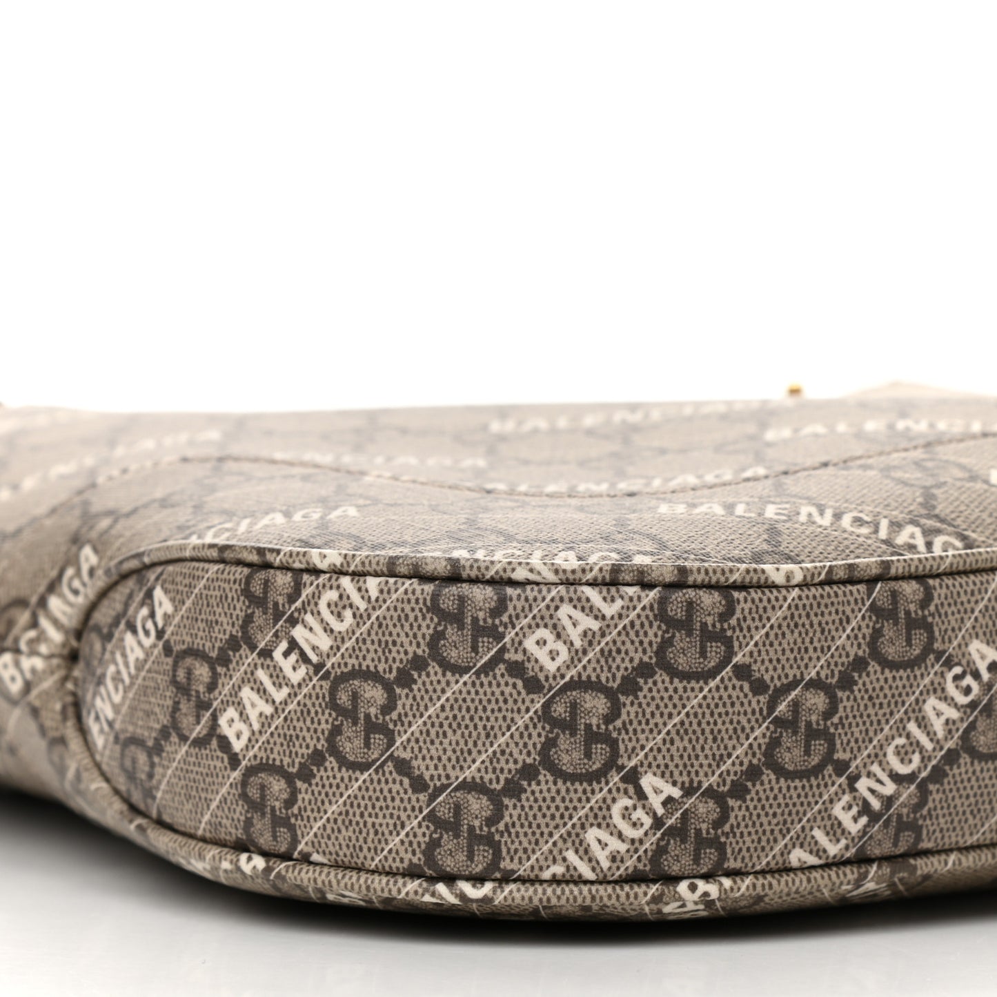 X BALENCIAGA GG Supreme Monogram Logo Print Medium Jackie 1961 Hobo Beige Ebony