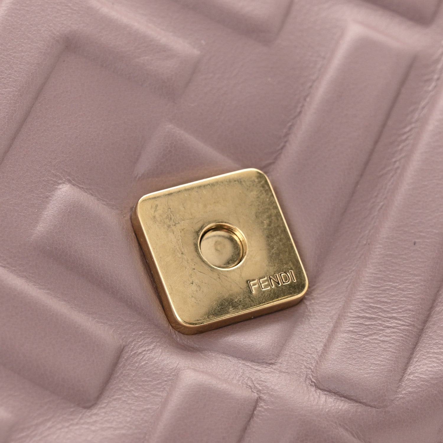 Fendi Nappa FF 1974 Embossed Baguette Mauve 11 of 11