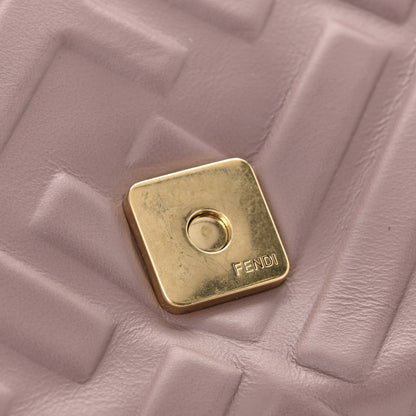 Fendi Nappa FF 1974 Embossed Baguette Mauve 11 of 11