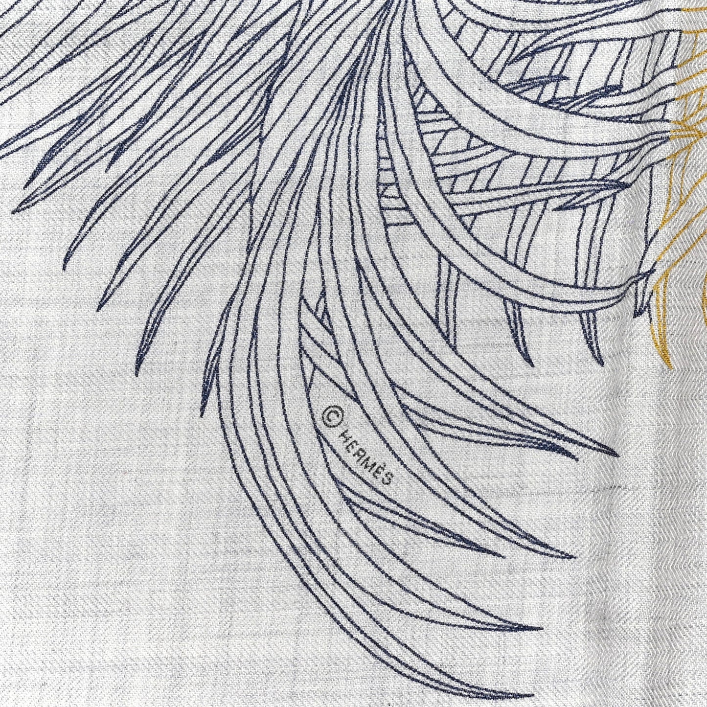 Cashmere Silk Index Palmarum Finesse Shawl 140 Gris Chine Bronze