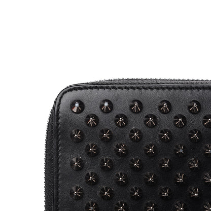 Christian Louboutin Calfskin Panettone Spiked Zip Around Wallet Black 8 of 9