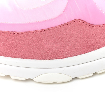 Chanel Nylon Calfskin Suede Womens CC Sneakers 38 Pink 9 of 13