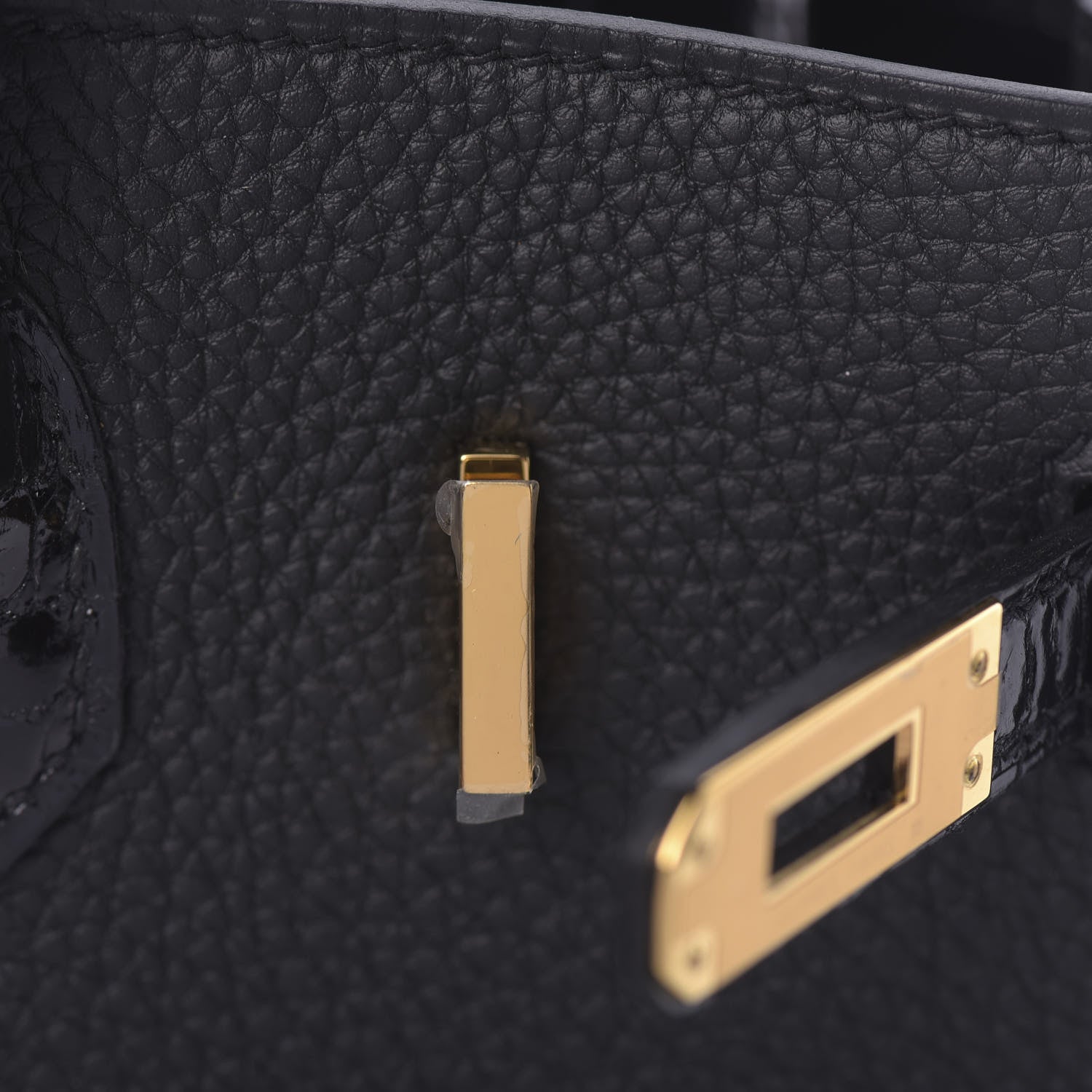 Hermes Togo Shiny Niloticus Crocodile Birkin Touch 25 Black 19 of 38
