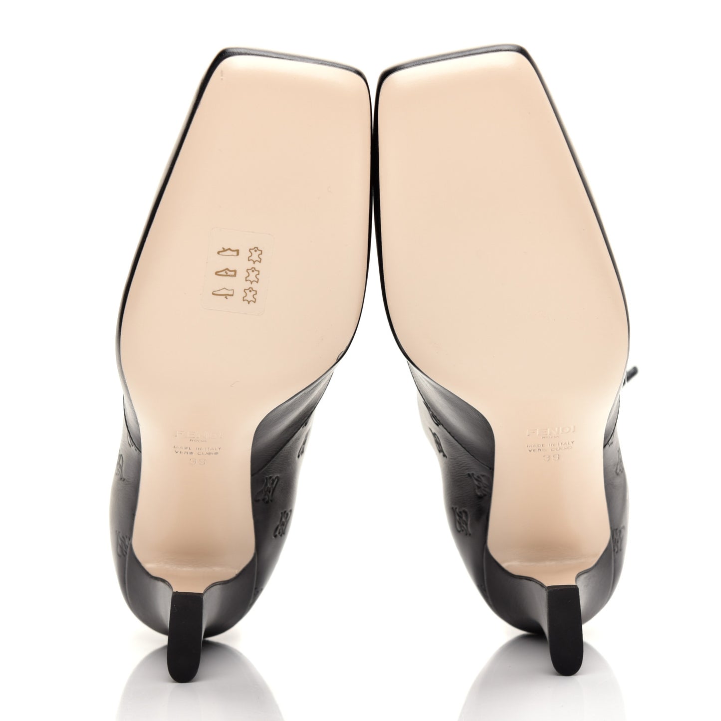 Vitello Karligraphy Embossed FFreedom Ankle Boots 39 Black