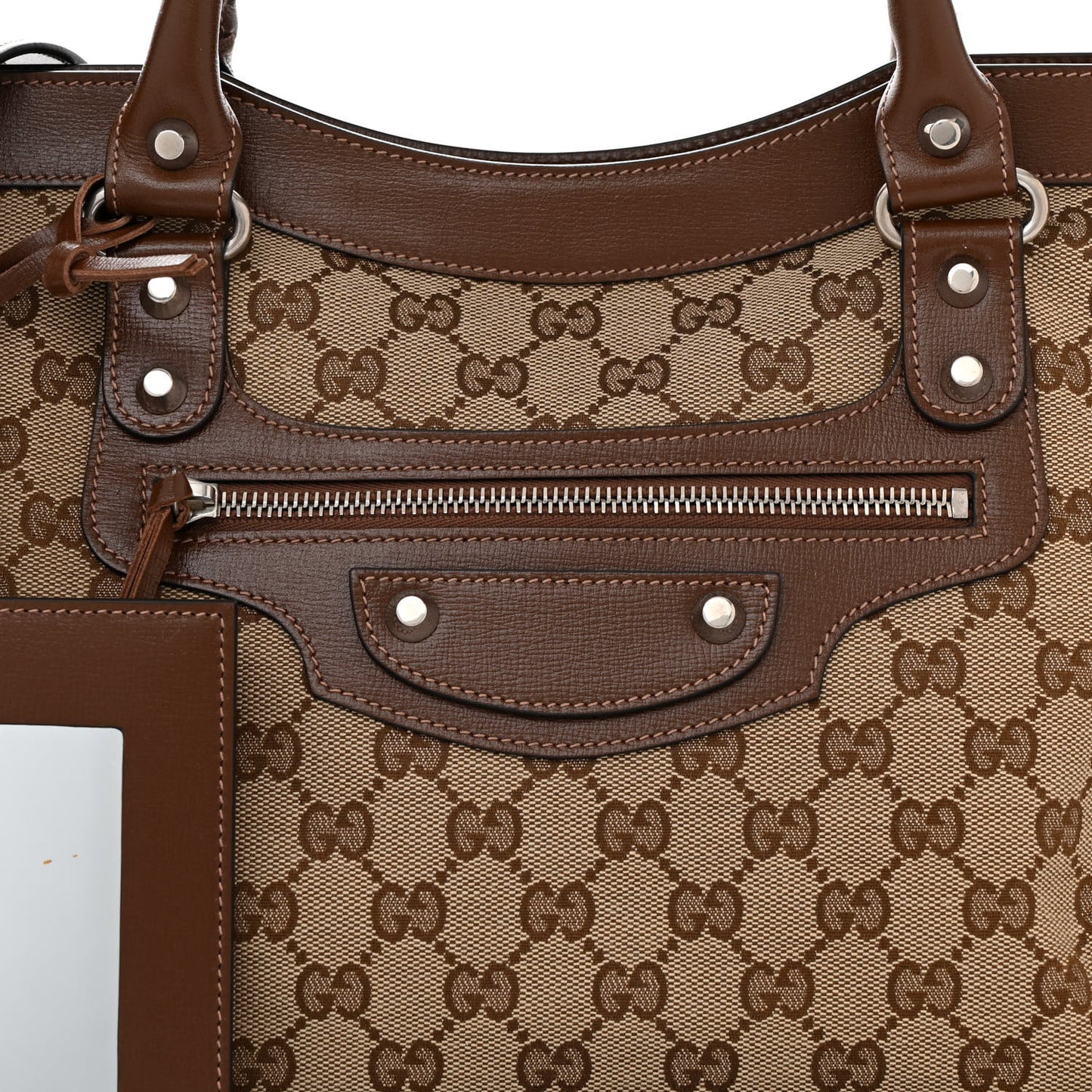 X GUCCI GG Monogram Azalea Calfskin Neo Classic Silver Hardware Medium City Beige Ebony Brown Sugar