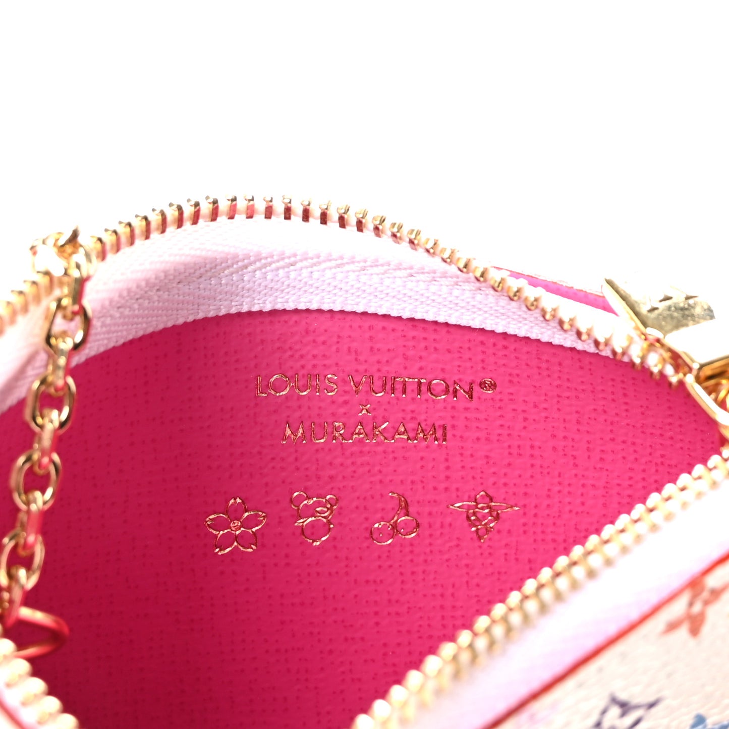 LV X TM Monogram Multicolor Key Pouch White