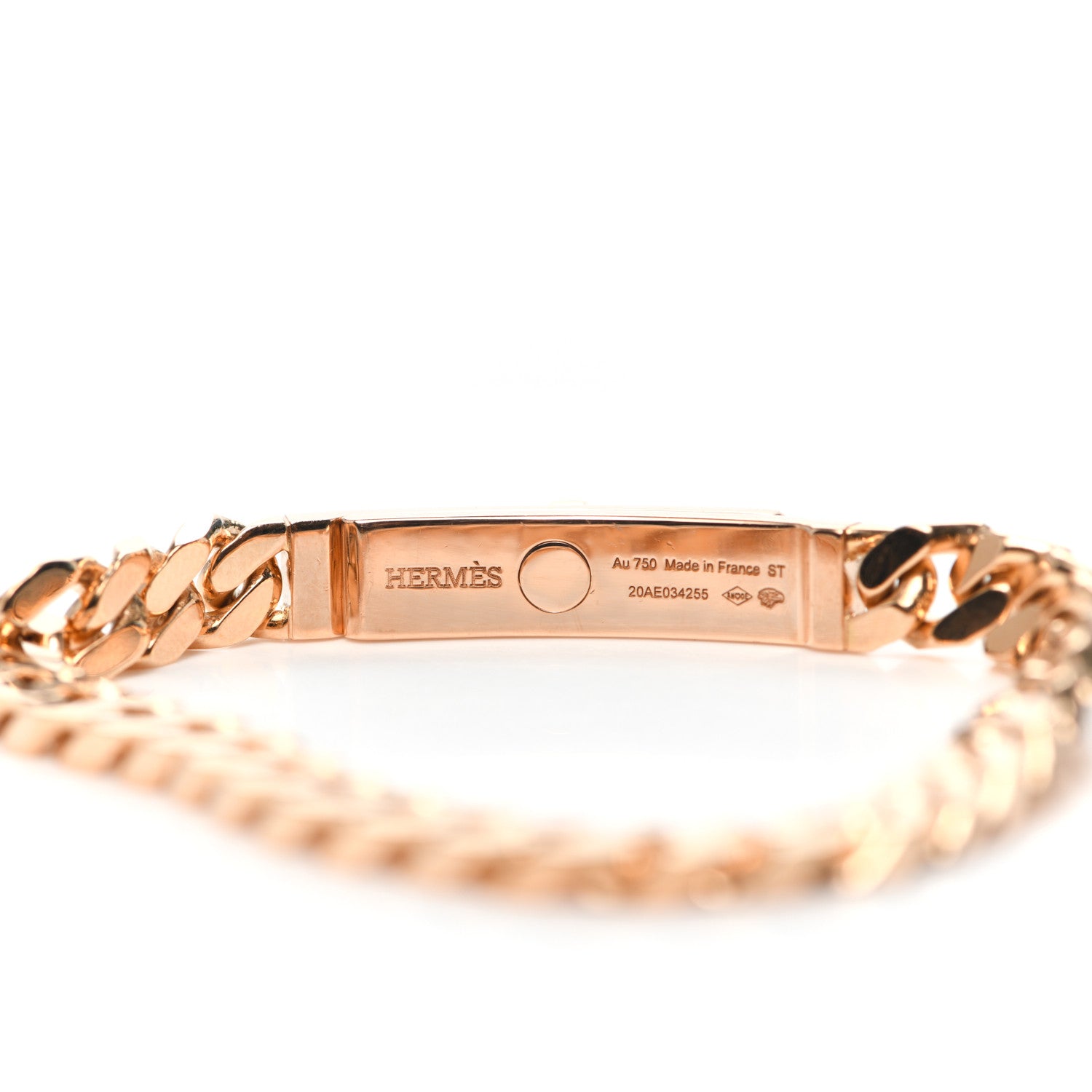 Hermes 18K Rose Gold Diamond PM Kelly Gourmette Bracelet ST 4 of 7