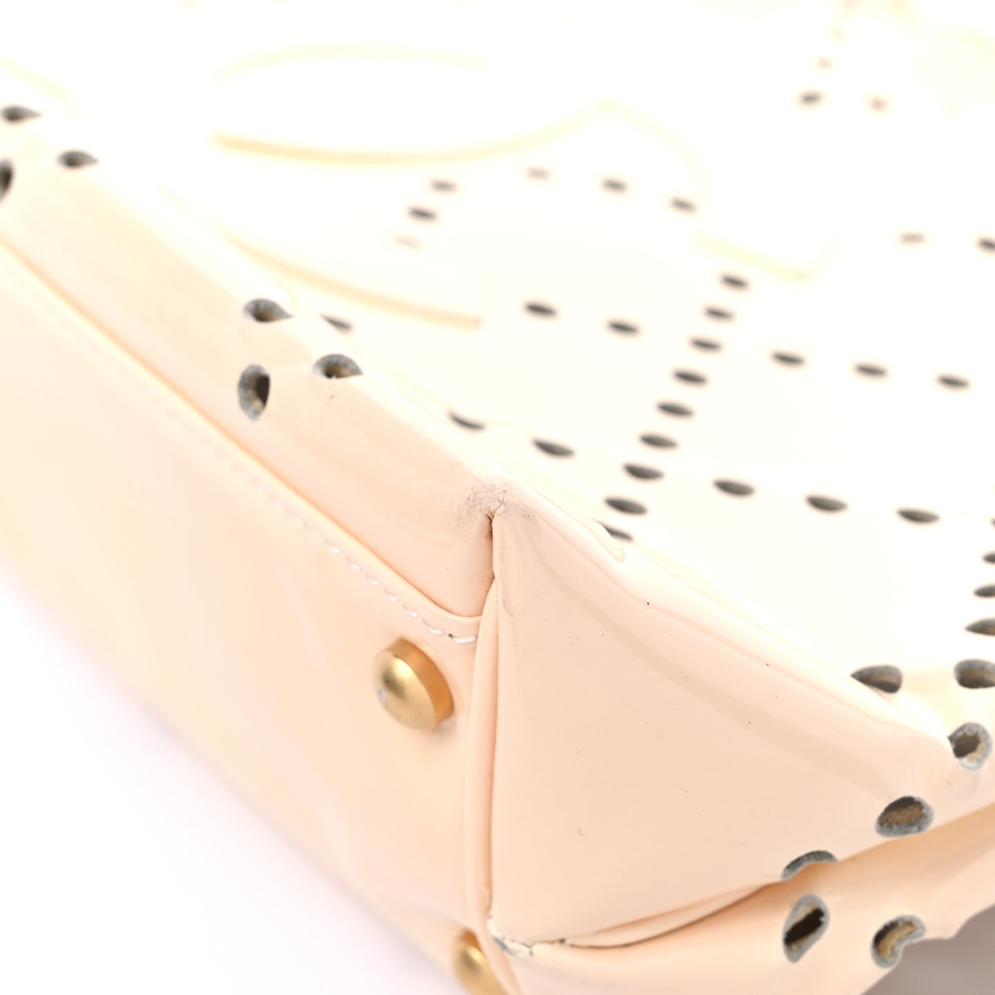 Patent Perforated CC Tote White