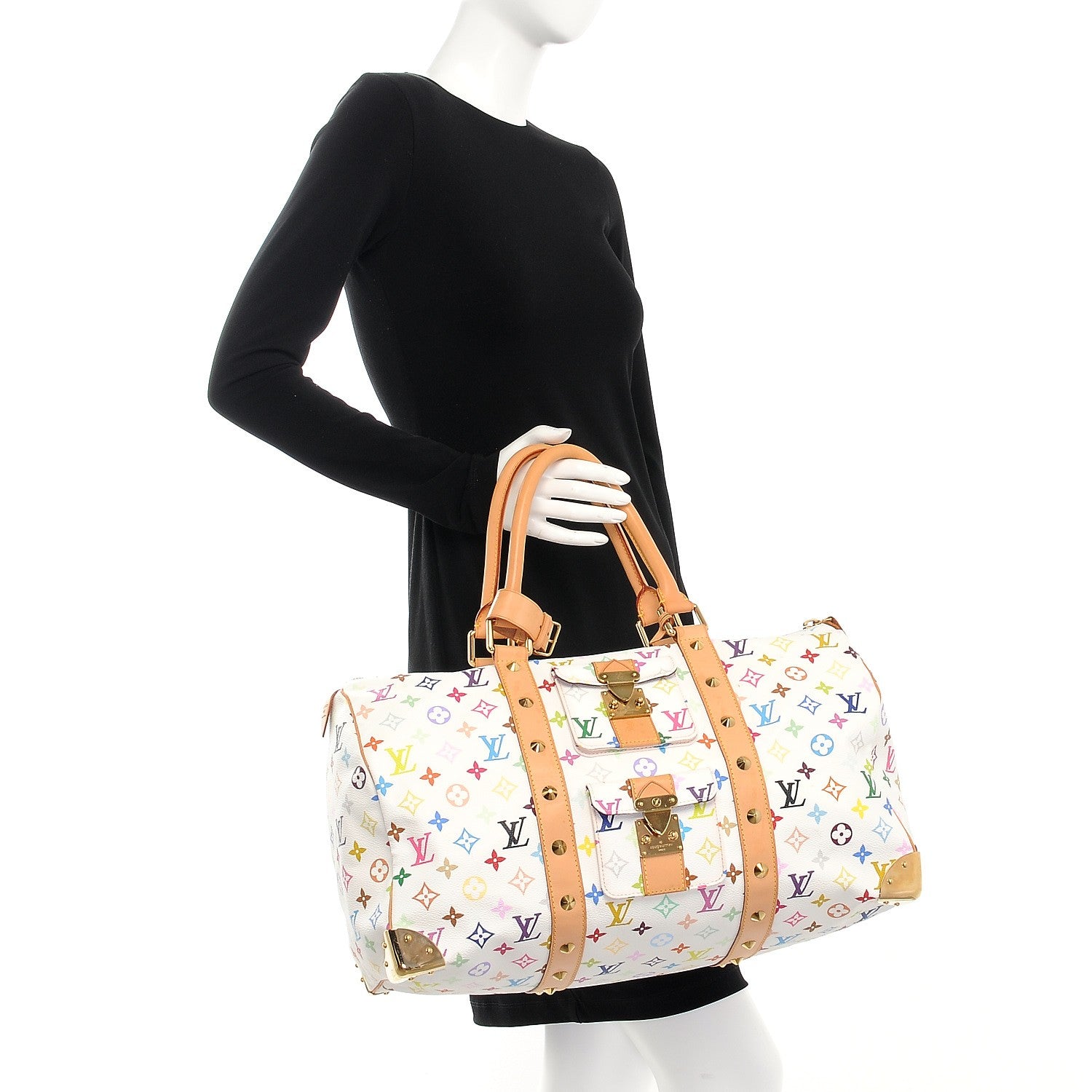 Louis Vuitton Monogram Multicolor Keepall 45 White 2 of 8