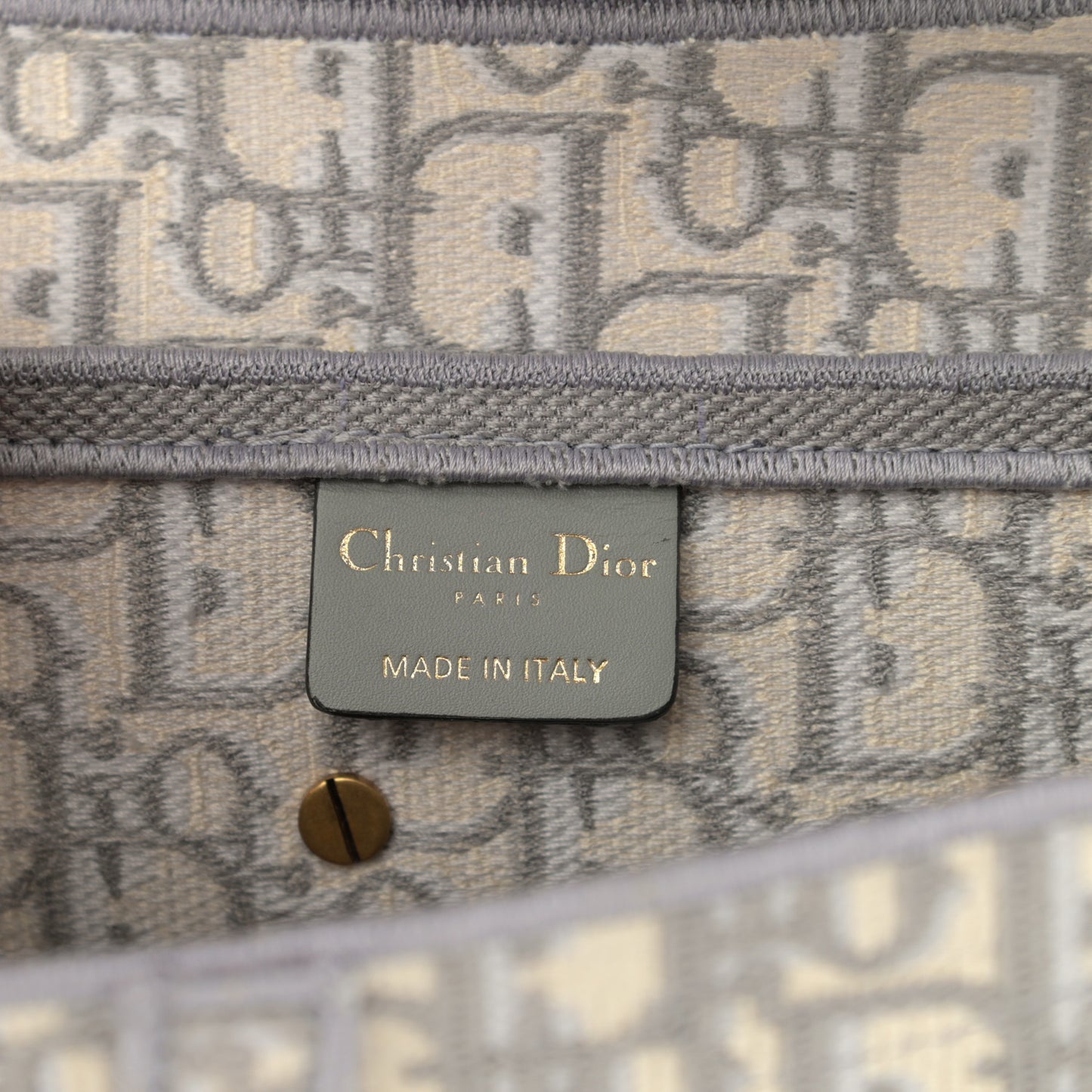 Oblique Embroidered Saddle Bag Gray
