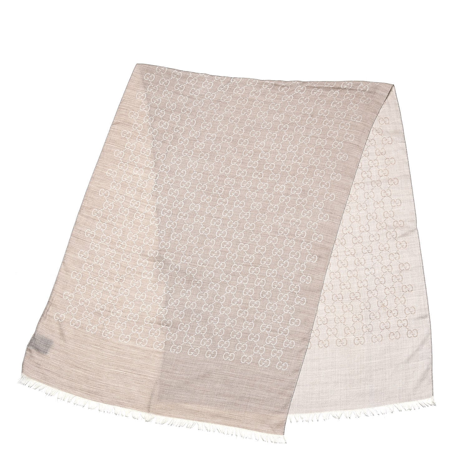Gucci Wool Silk GG Monogram GGNat Plus Scarf Sand 3 of 5