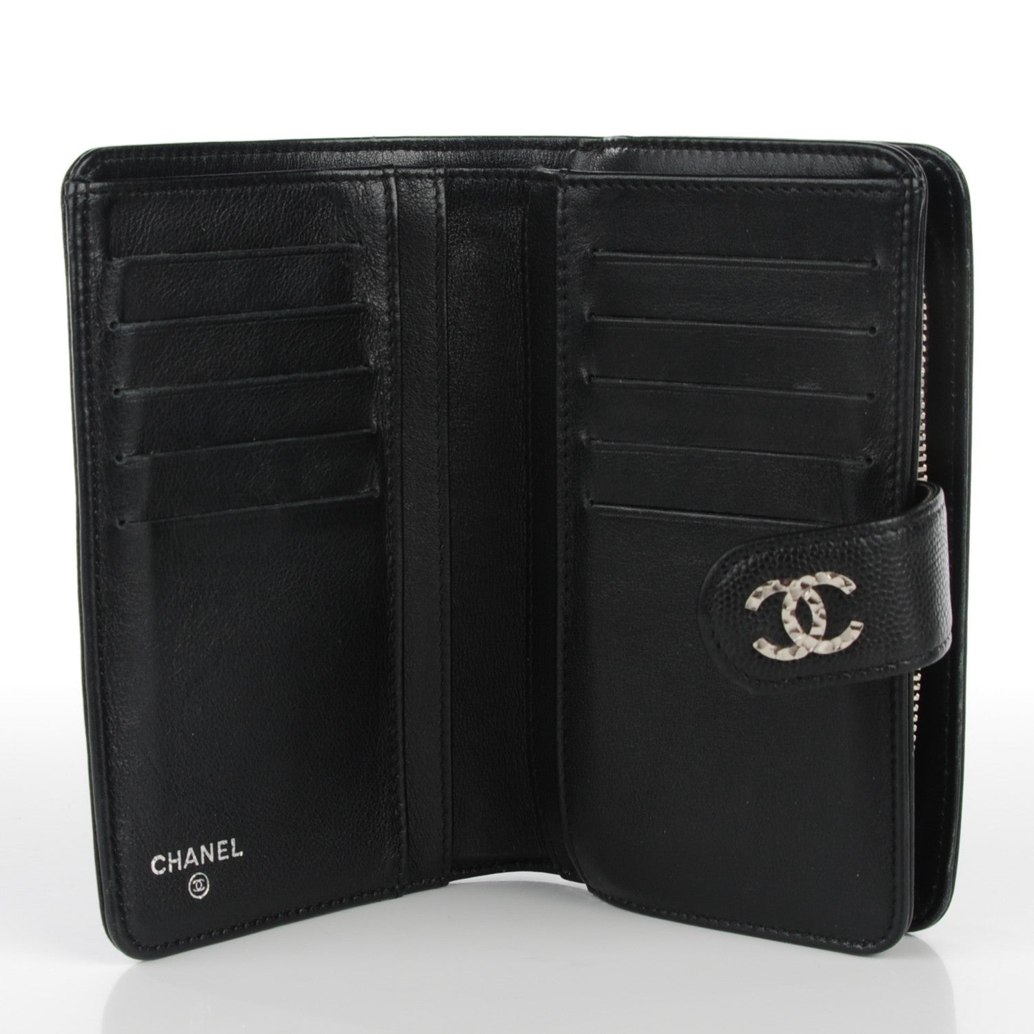 Chanel Caviar Sevruga L-Zip Pocket Wallet Black 5 of 9
