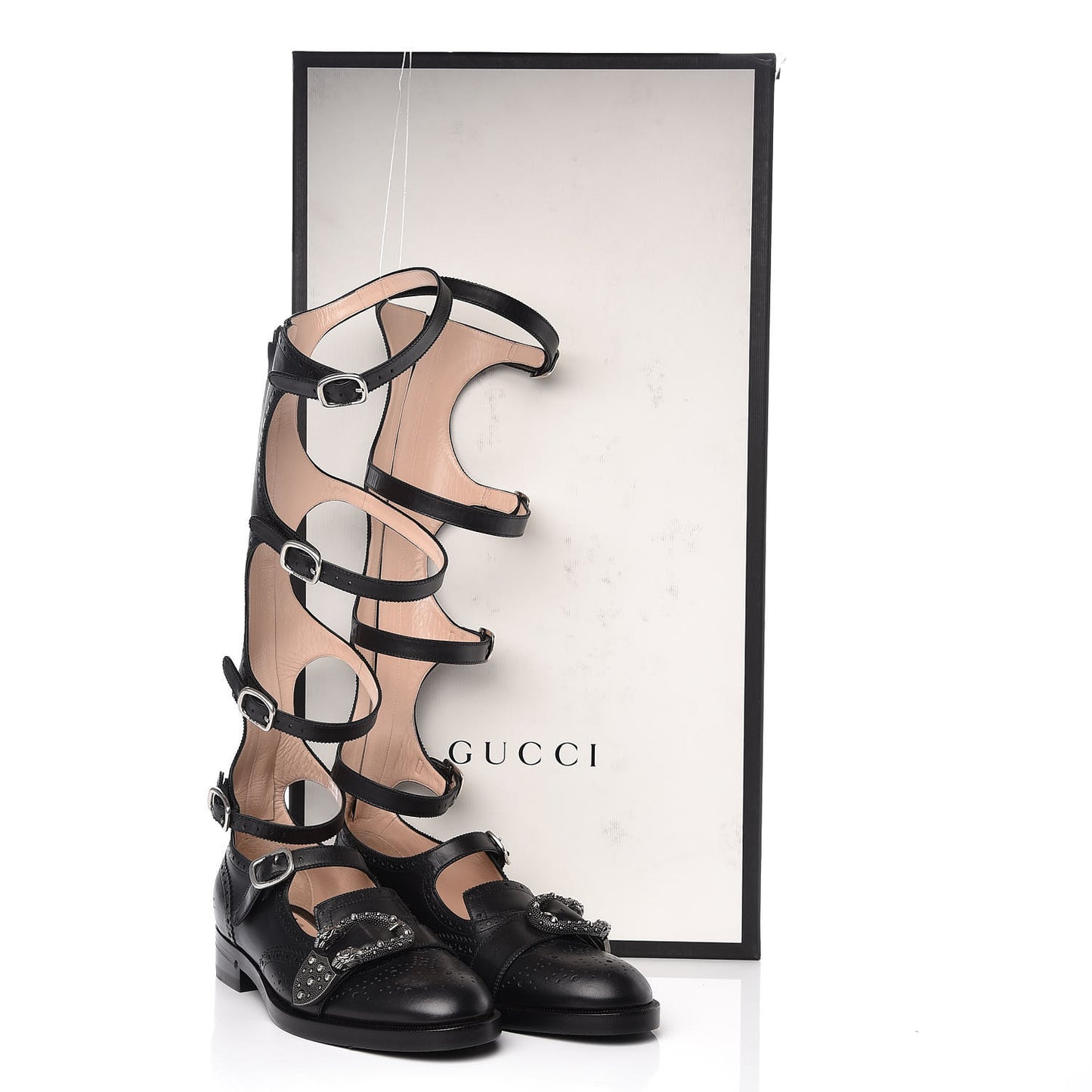 Calfskin Queercore Brogue Knee High Boots 39.5 Black