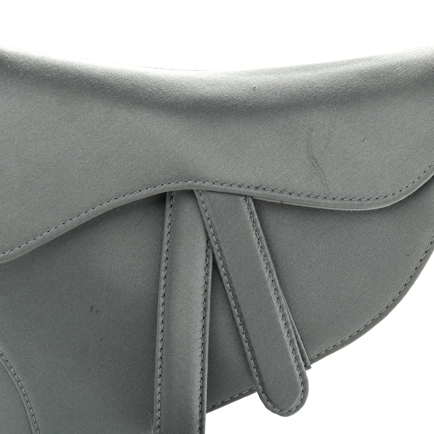Satin Crystal Mini Saddle Bag Blue Gray