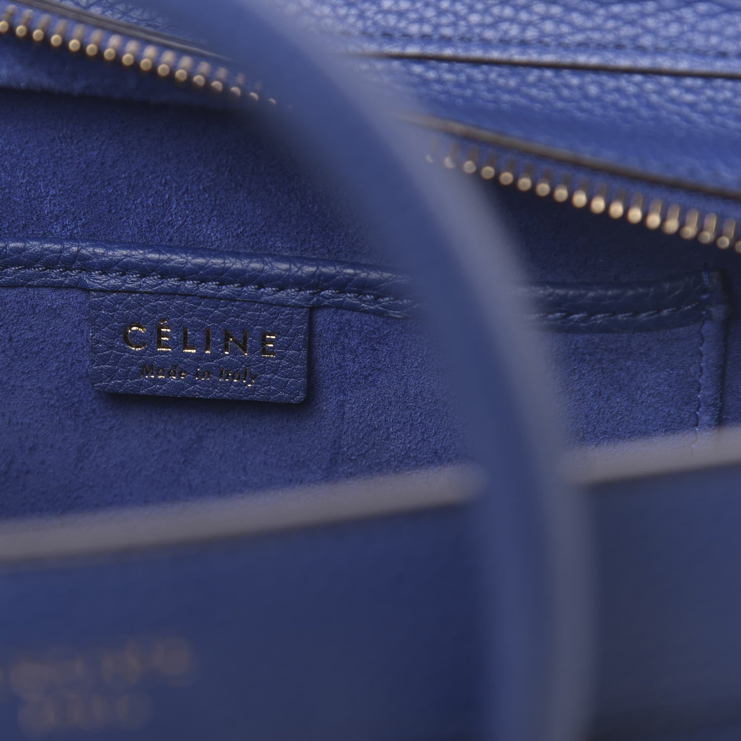Celine Drummed Calfskin Nano Luggage Indigo 7 of 12