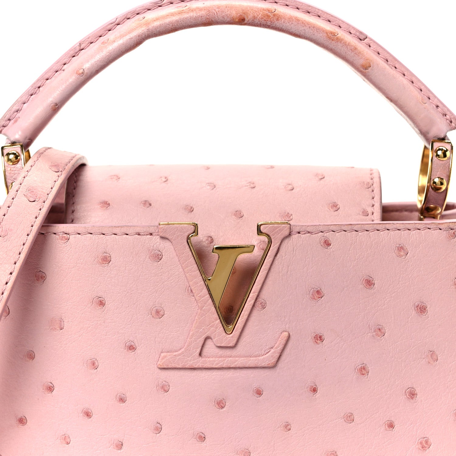 Louis Vuitton Ostrich Capucines Mini Pink 6 of 8