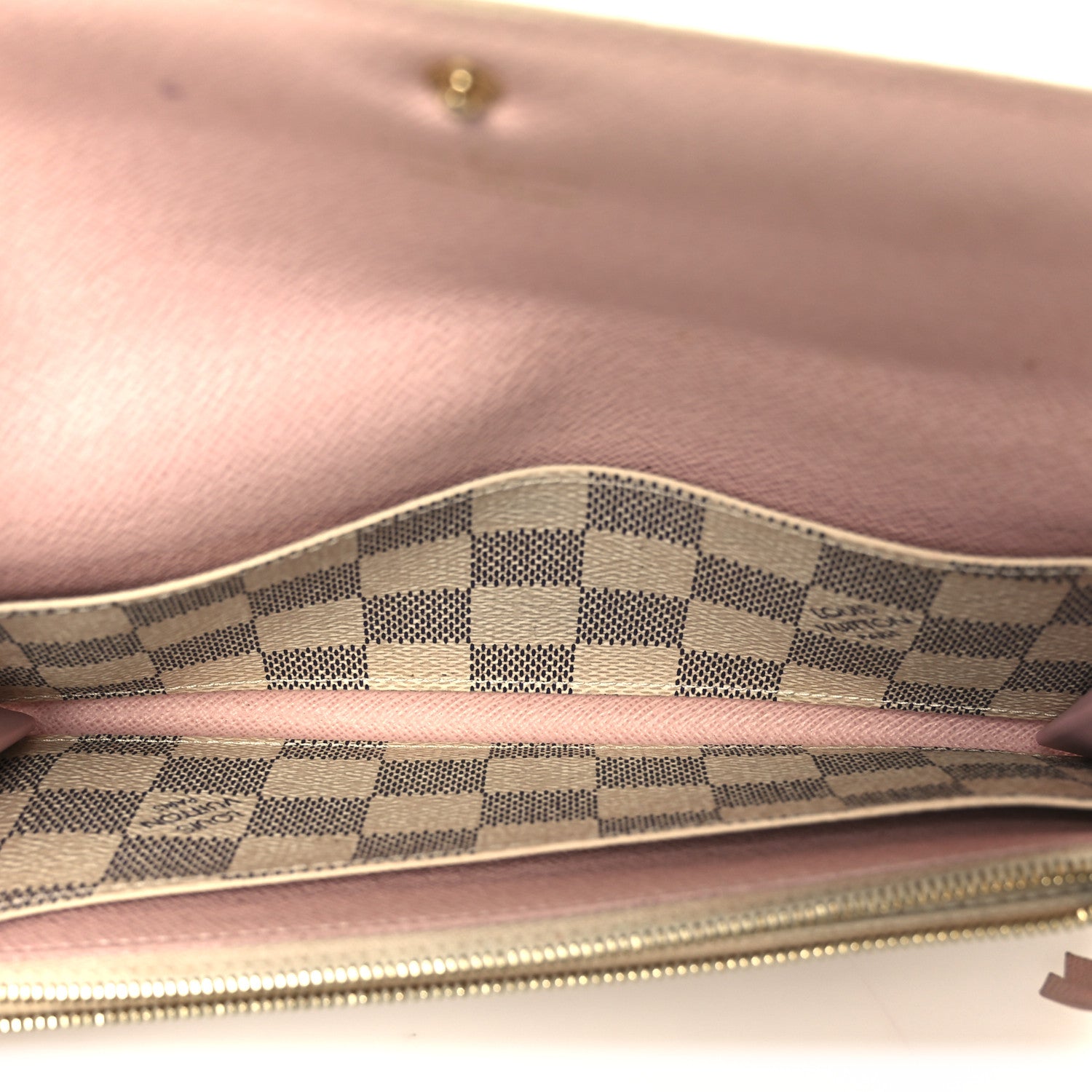 Louis Vuitton Damier Azur Emilie Wallet Rose Ballerine 5 of 9