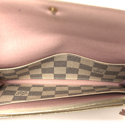 Louis Vuitton Damier Azur Emilie Wallet Rose Ballerine 5 of 9