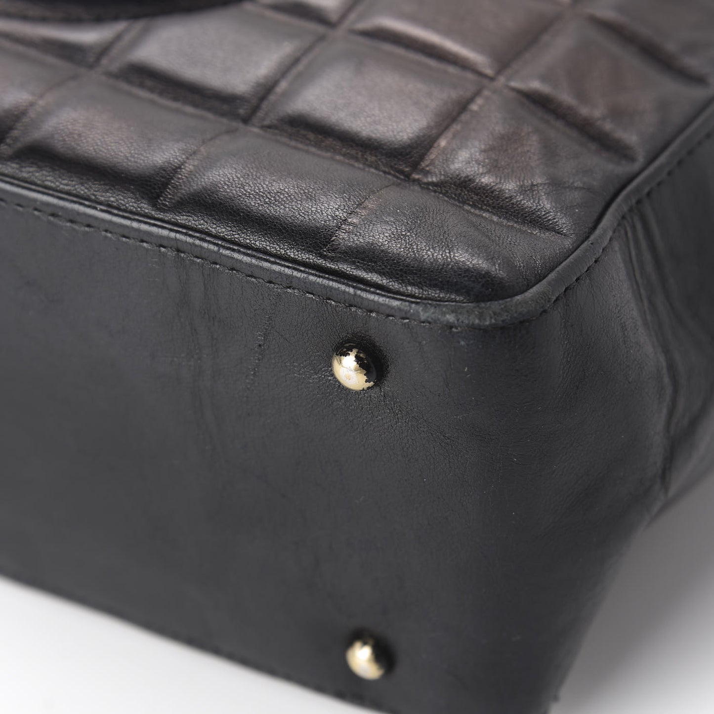 Quilted Medium Chocolate Bar Shoulder Bag Black