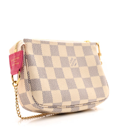 Louis Vuitton Damier Azur 2021 Christmas Animation Hollywood Mini Pochette Accessories Fuchsia 3 of 8