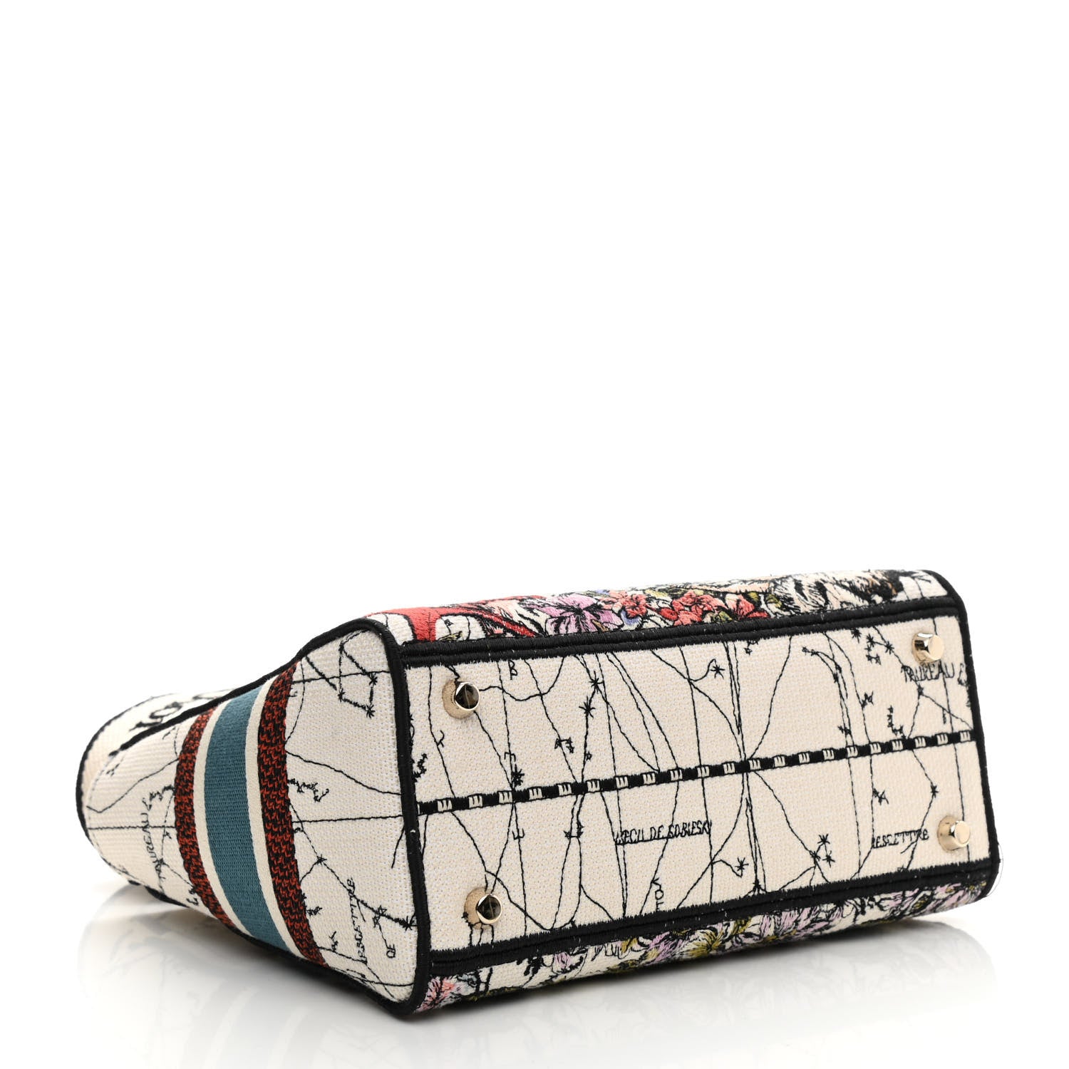 Christian Dior Canvas Constellation Embroidered Medium Lady D-Lite Latte Multicolor 3 of 8