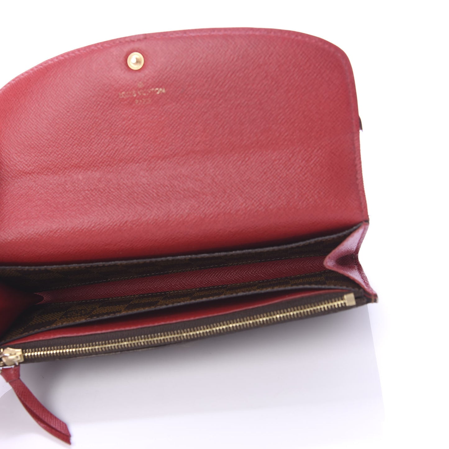 Damier Ebene Emilie Wallet Red